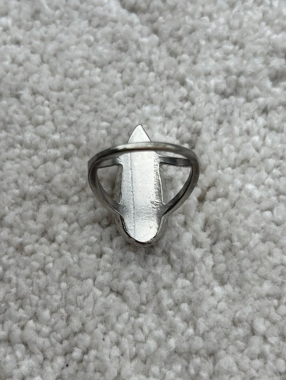 Pear Shape White Rhinestone Ring Size 8 Silver Tone Costume Jewelry